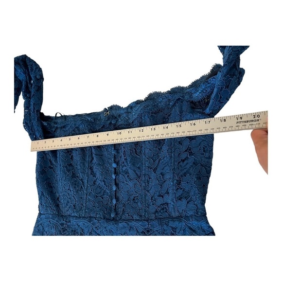N/Nicholas Blue Lace Octavia Cocktail Dress Size 10 Southern Charm - Picture 12 of 14